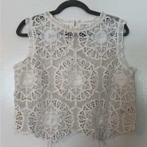 River Island White Floral Lace Blouse